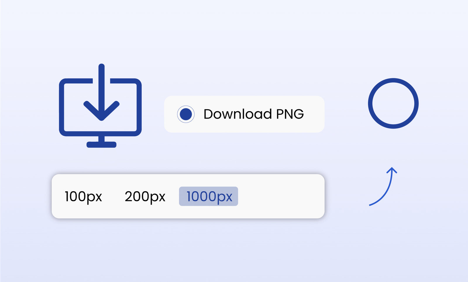 Custom flat design illustration of Genie QR Code Generator step 3, showing a finished QR code ready to download and share on social media, flyers, or products.